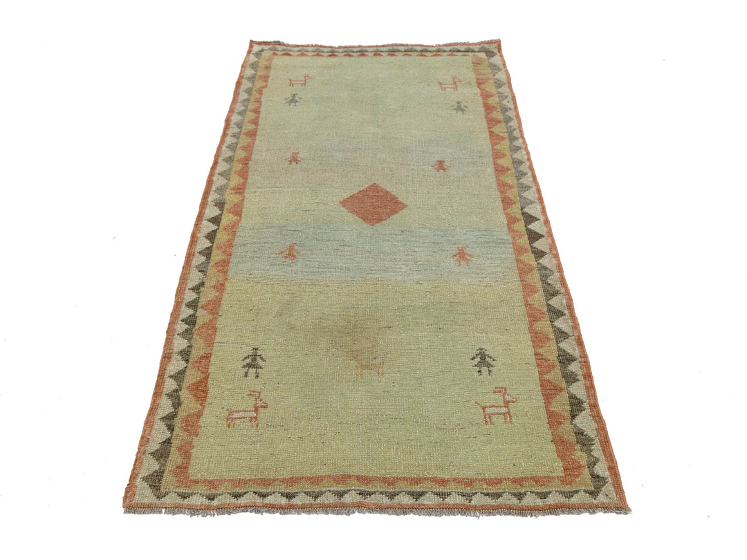 Modern Gabbeh Wool Rug 3 X 6