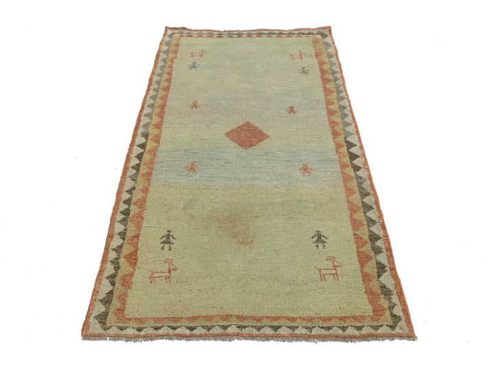 Modern Gabbeh Wool Rug 3 X 6