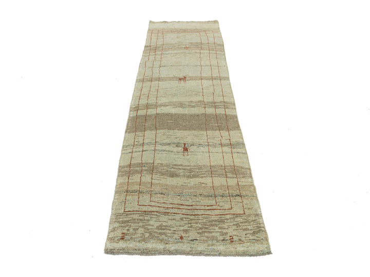 Modern Gabbeh Wool Runner 3 X 10
