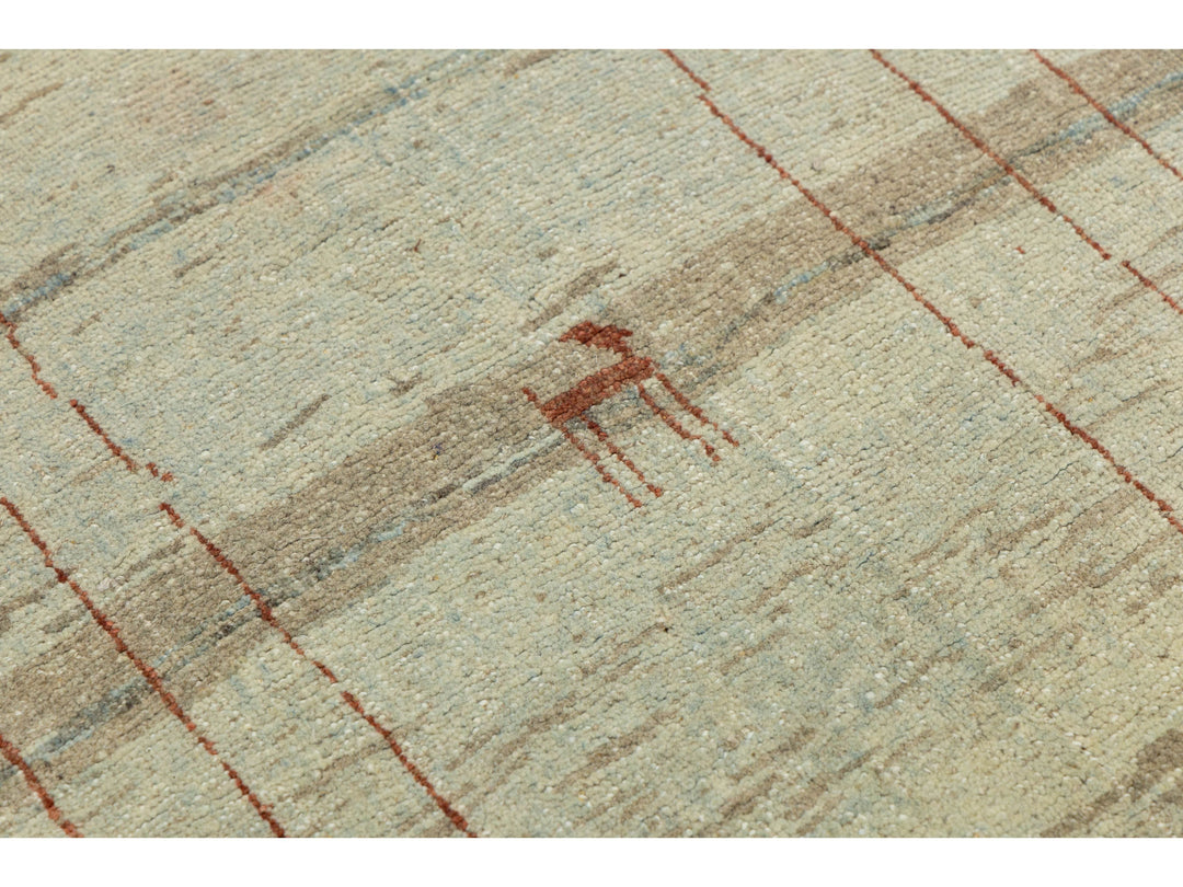 Modern Gabbeh Wool Runner 3 X 10
