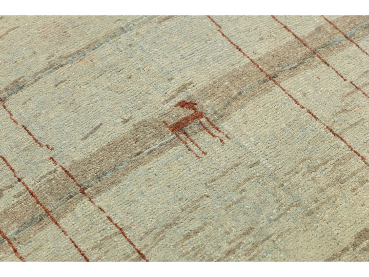 Modern Gabbeh Wool Runner 3 X 10