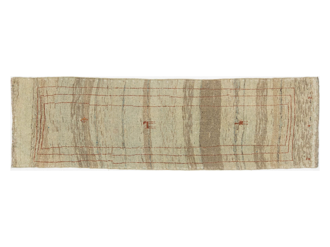 Modern Gabbeh Wool Runner 3 X 10