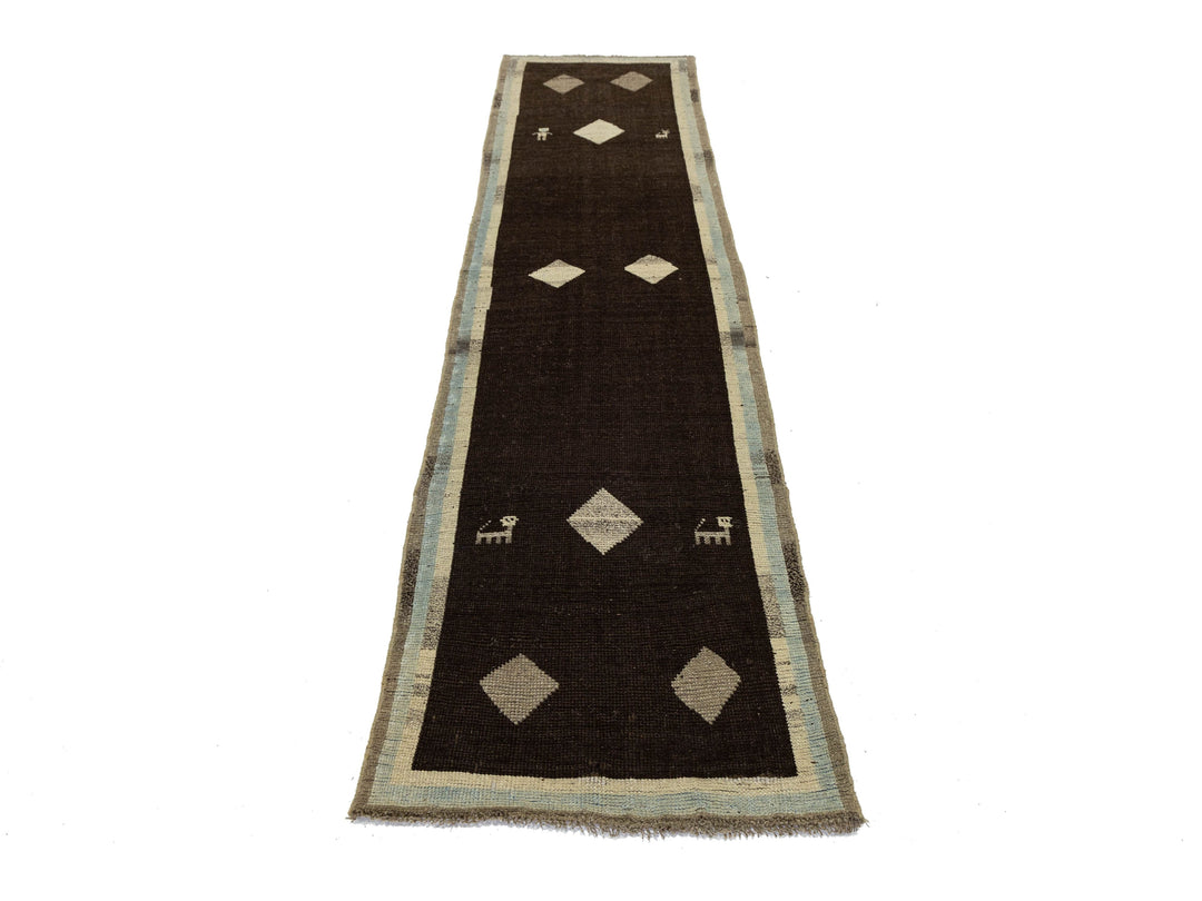 Modern Gabbeh Wool Runner 3 X 10