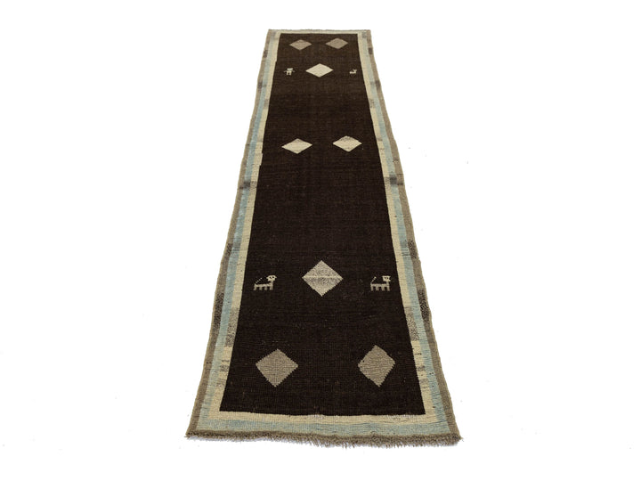 Modern Gabbeh Wool Runner 3 X 10