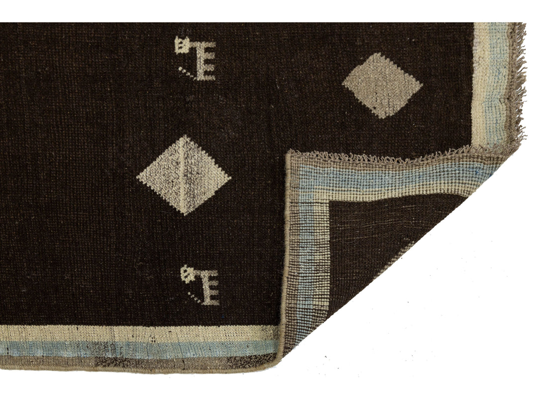 Modern Gabbeh Wool Runner 3 X 10