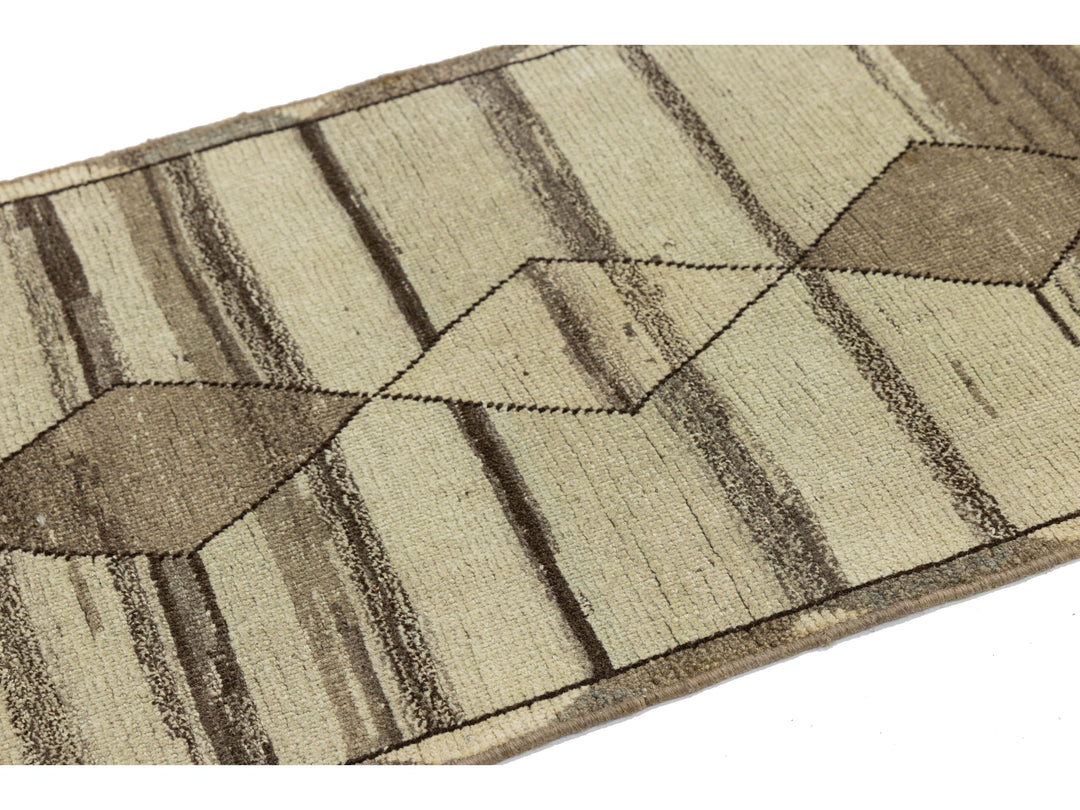 Modern Gabbeh Wool Runner 3 X 10
