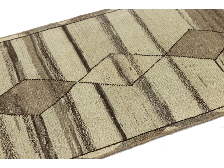 Modern Gabbeh Wool Runner 3 X 10