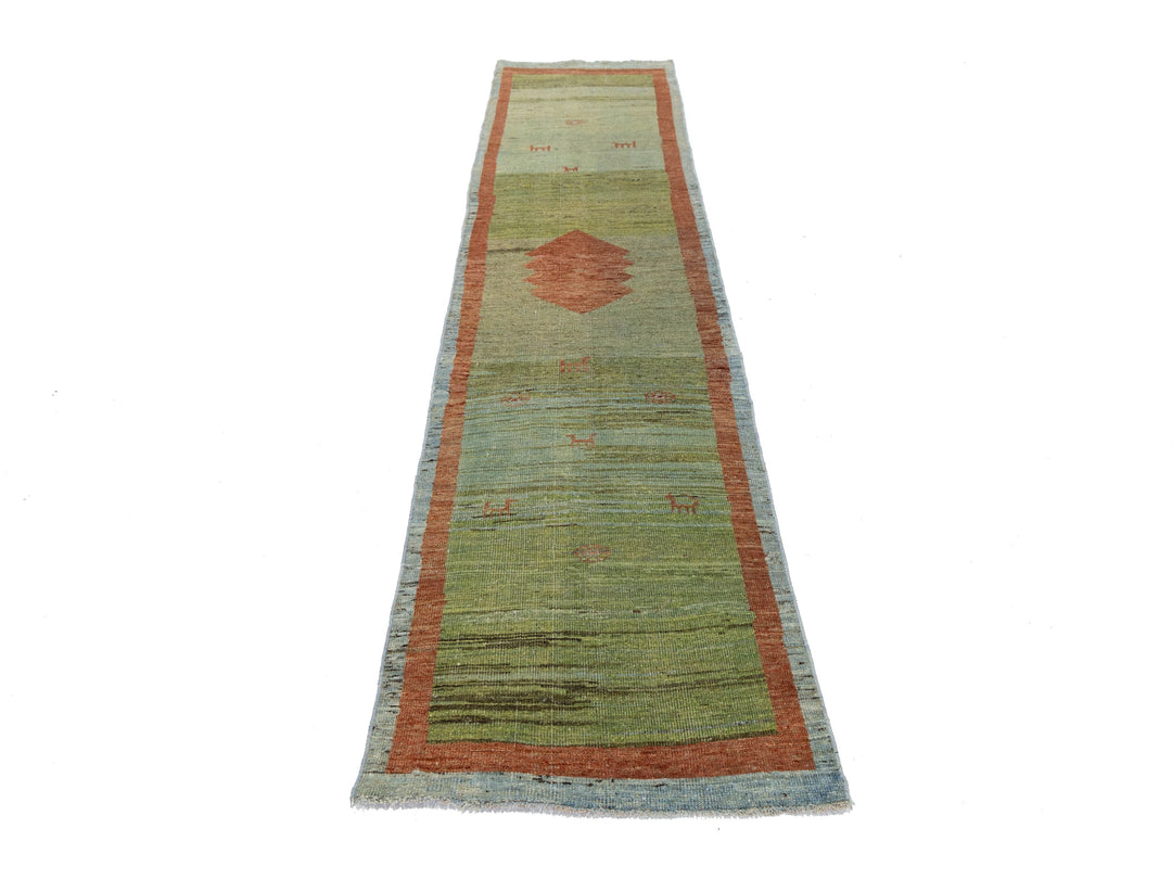 Modern Gabbeh Wool Runner 3 X 11