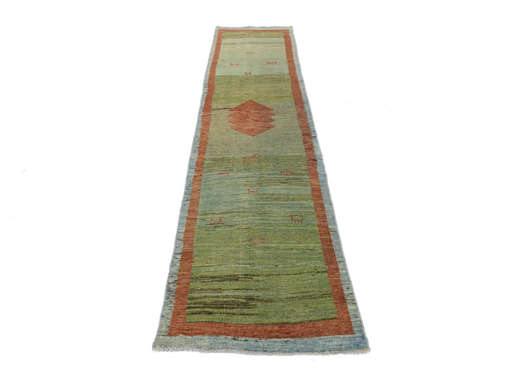 Modern Gabbeh Wool Runner 3 X 11