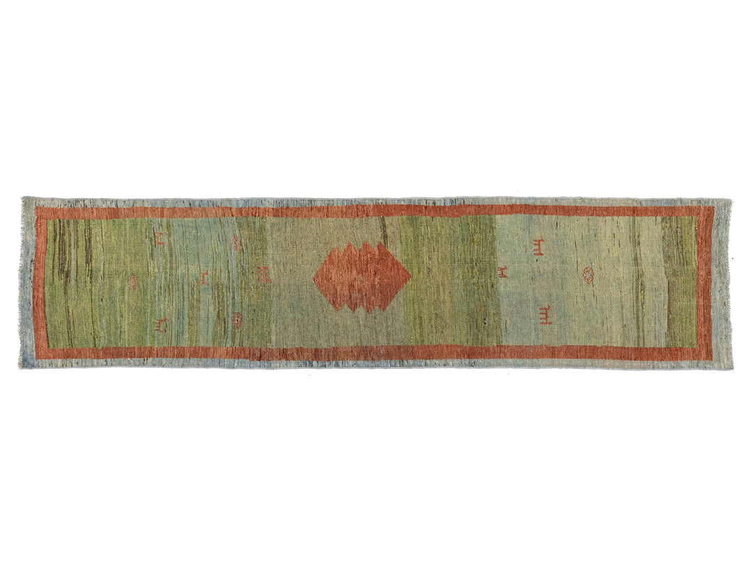 Modern Gabbeh Wool Runner 3 X 11