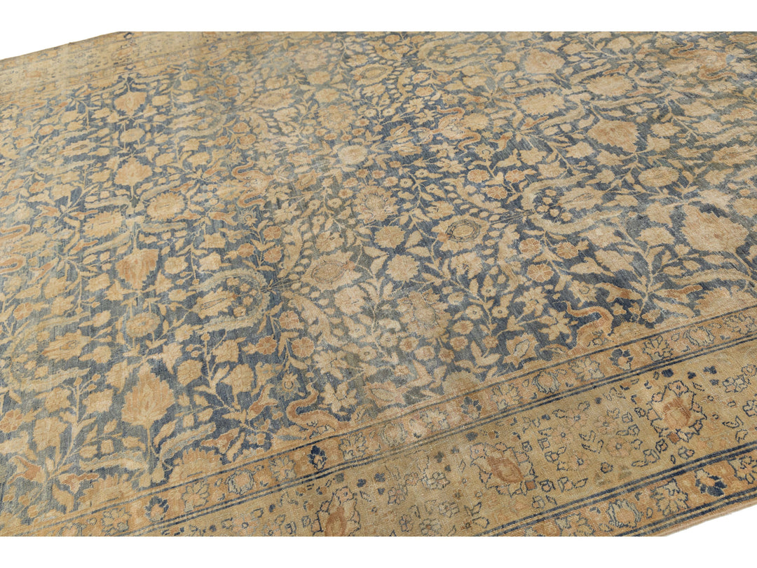 Antique Tabriz Wool Rug 9 X 12