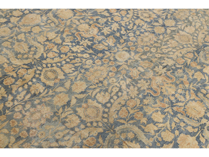 Antique Tabriz Wool Rug 9 X 12