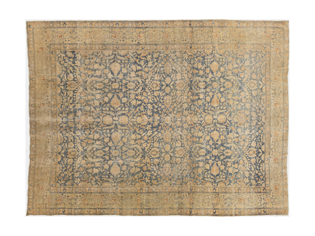 Antique Tabriz Wool Rug 9 X 12