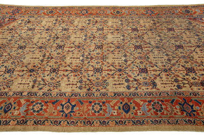 Antique Persian Mahal Wool Rug 7 X 11