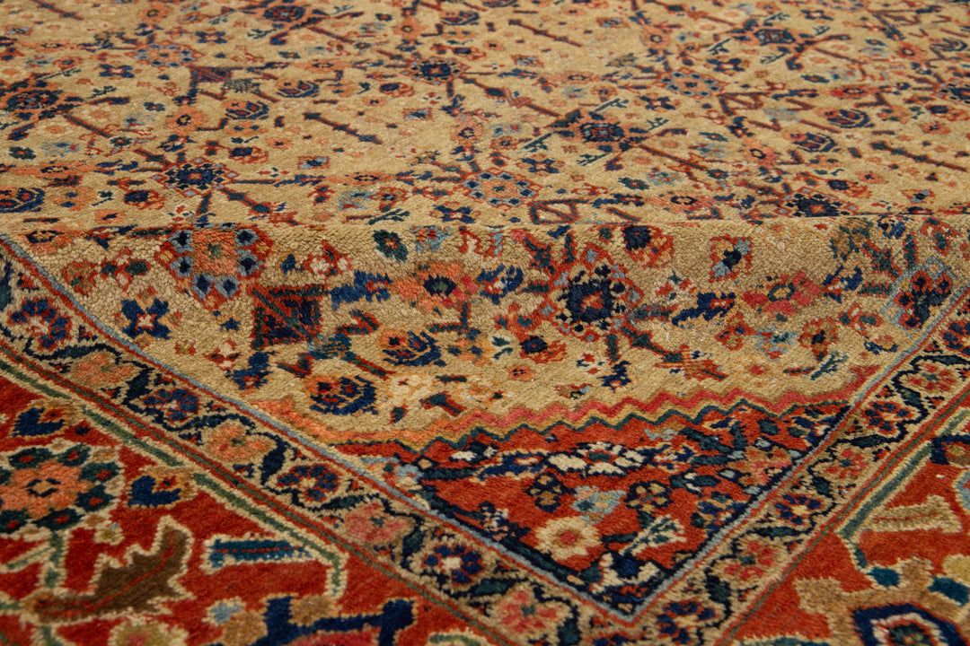 Antique Persian Mahal Wool Rug 7 X 11