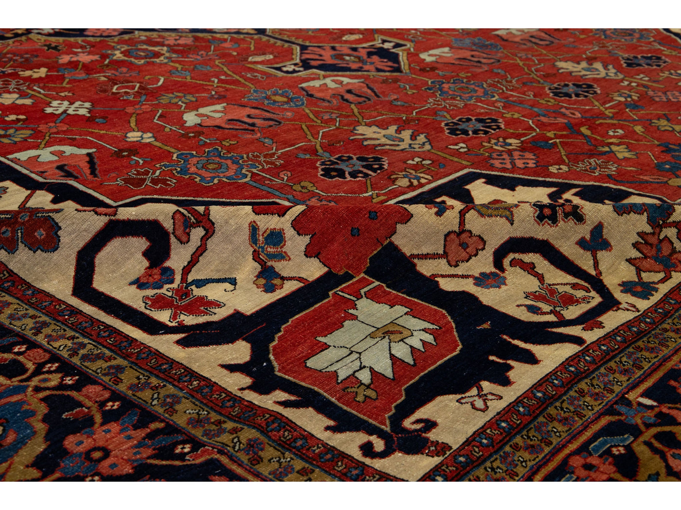 Antique Persian Heriz Wool Rug 13 X 22