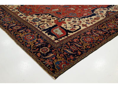 Antique Persian Heriz Wool Rug 13 X 22