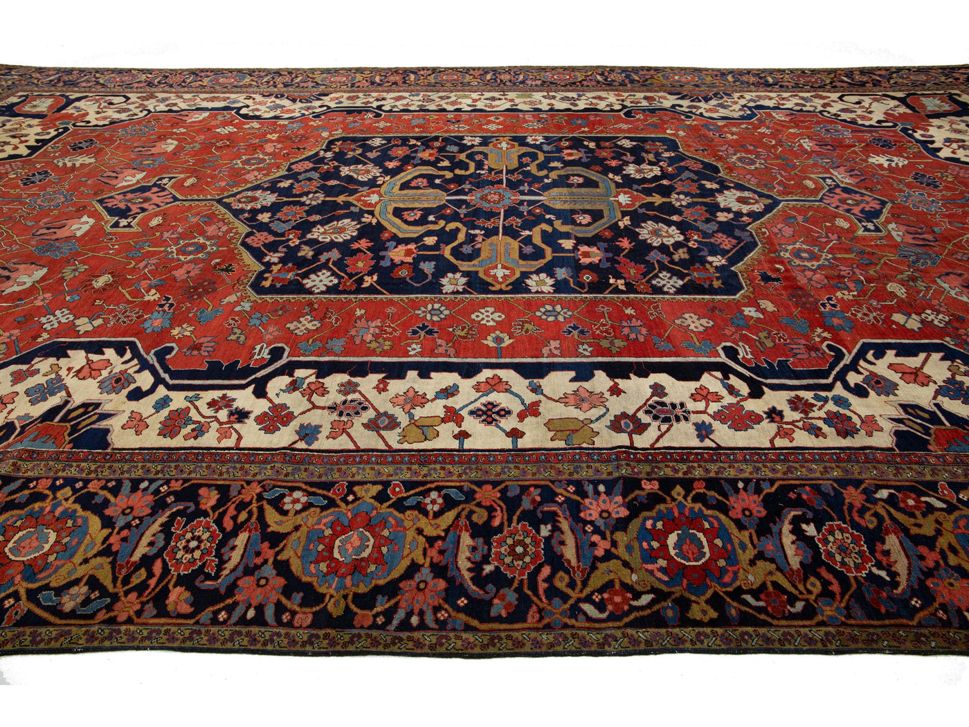 Antique Persian Heriz Wool Rug 13 X 22