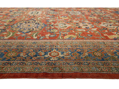 Antique Persian Mahal Wool Rug 14 X 21