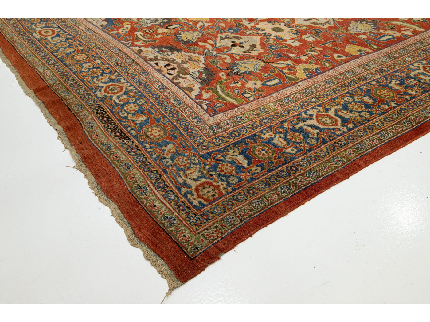 Antique Persian Mahal Wool Rug 14 X 21