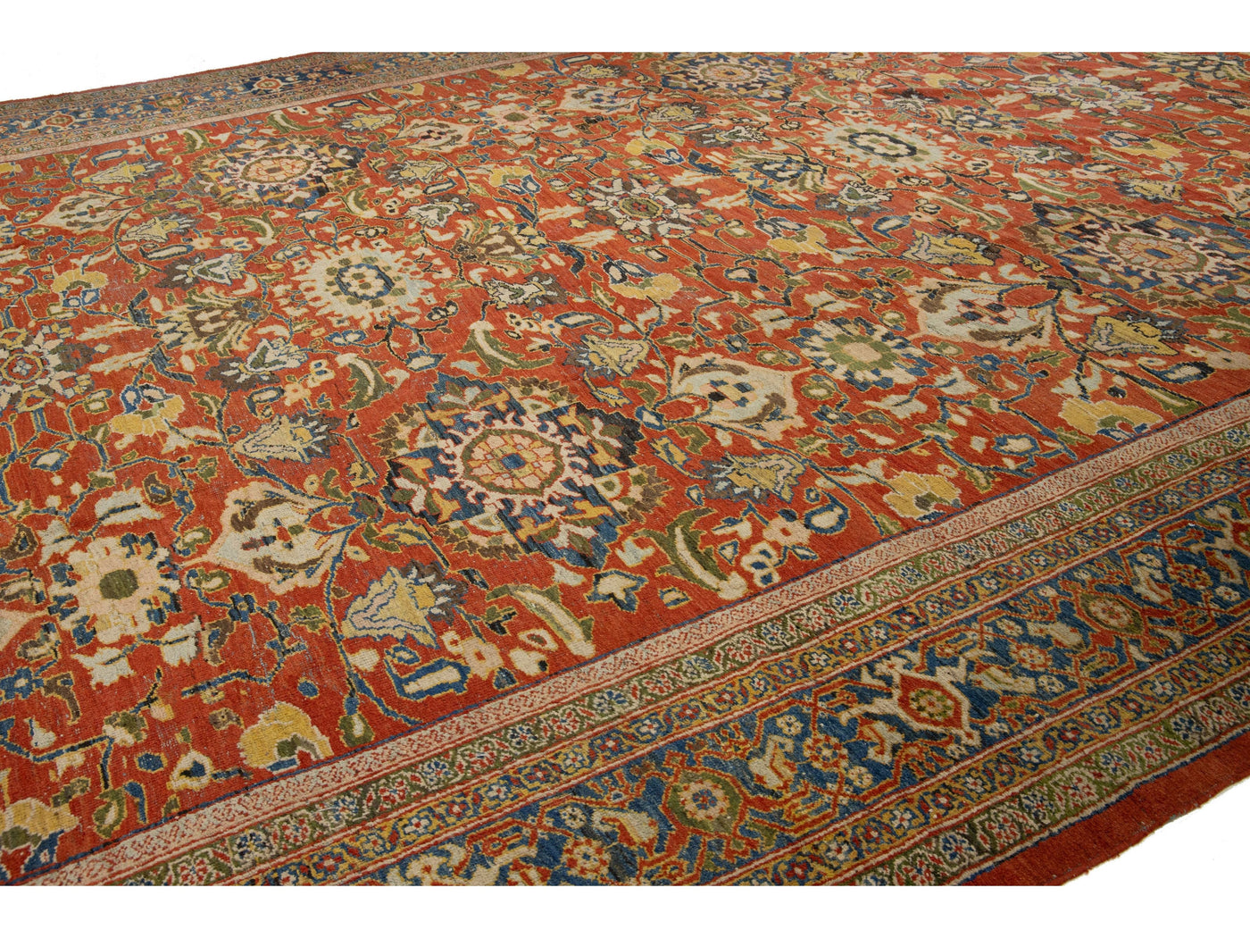 Antique Persian Mahal Wool Rug 14 X 21