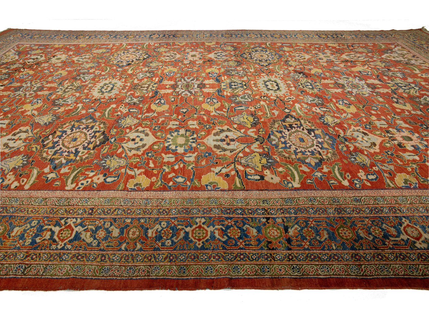 Antique Persian Mahal Wool Rug 14 X 21