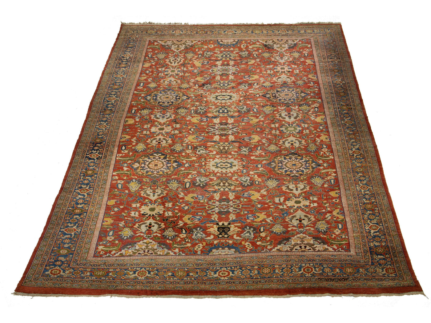 Antique Persian Mahal Wool Rug 14 X 21