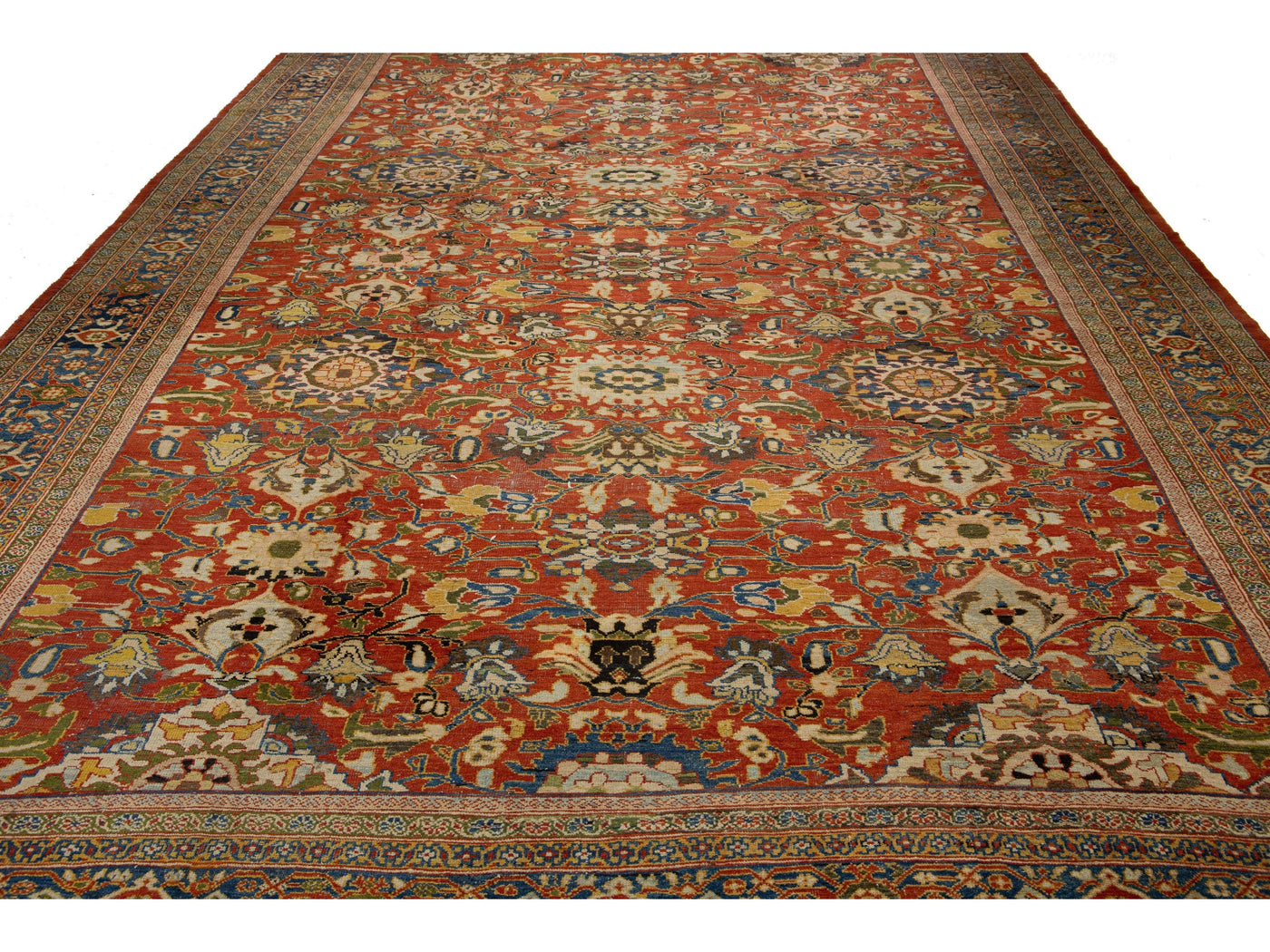 Antique Persian Mahal Wool Rug 14 X 21