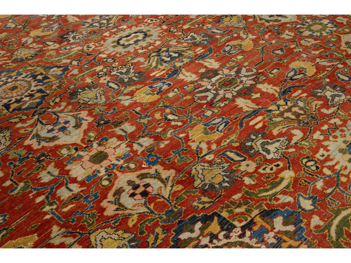 Antique Persian Mahal Wool Rug 14 X 21