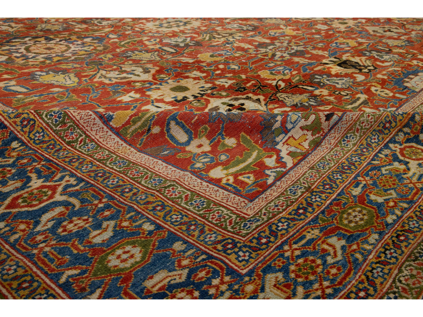 Antique Persian Mahal Wool Rug 14 X 21