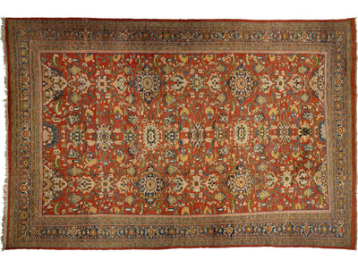 Antique Persian Mahal Wool Rug 14 X 21