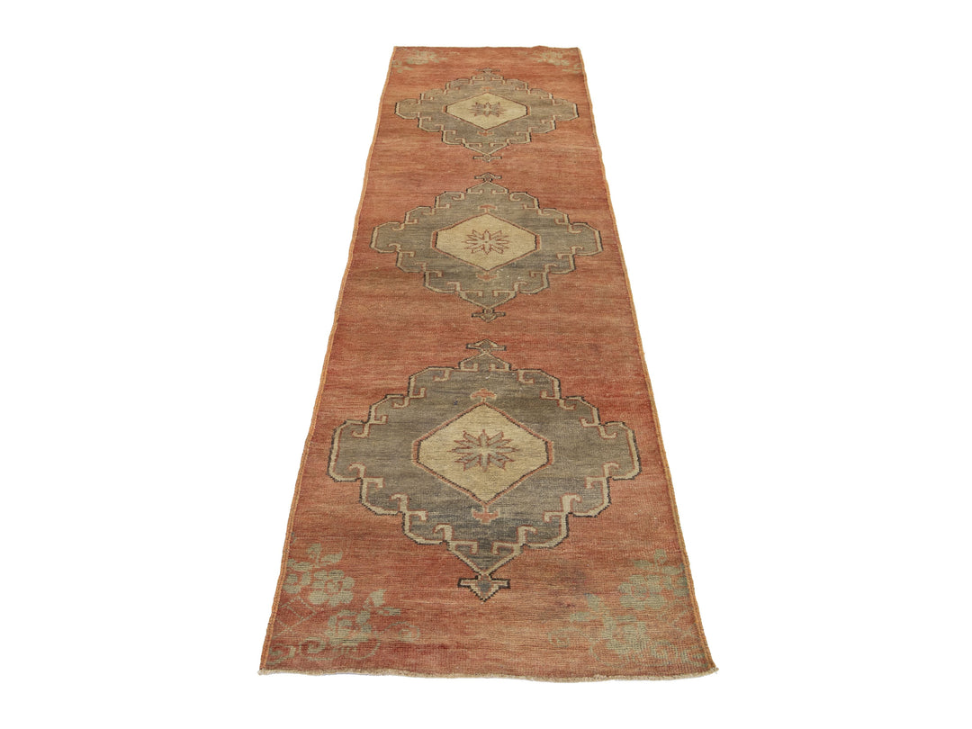 Vintage Turkish Anatolian Wool Runner Rug 3 X 8