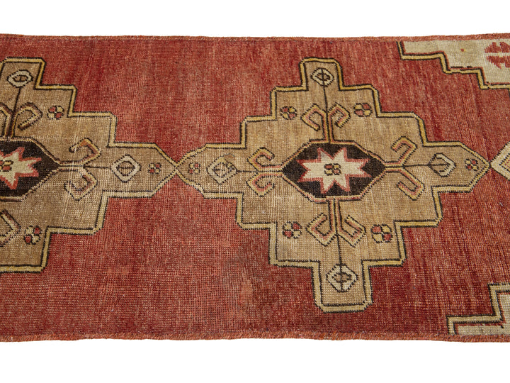 Vintage Turkish Anatolian Wool Runner Rug 3 X 7