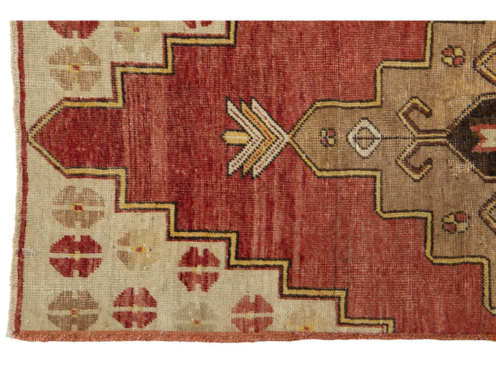 Vintage Turkish Anatolian Wool Runner Rug 3 X 7