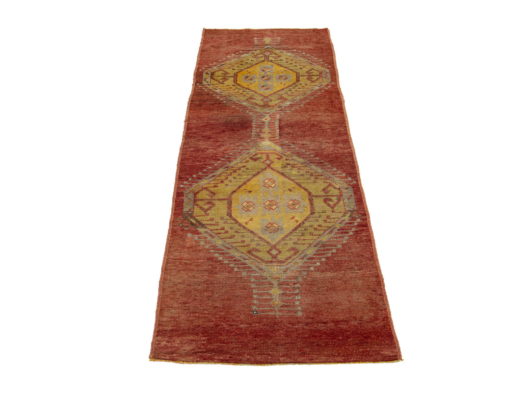 Vintage Turkish Anatolian Wool Runner Rug 3 X 7
