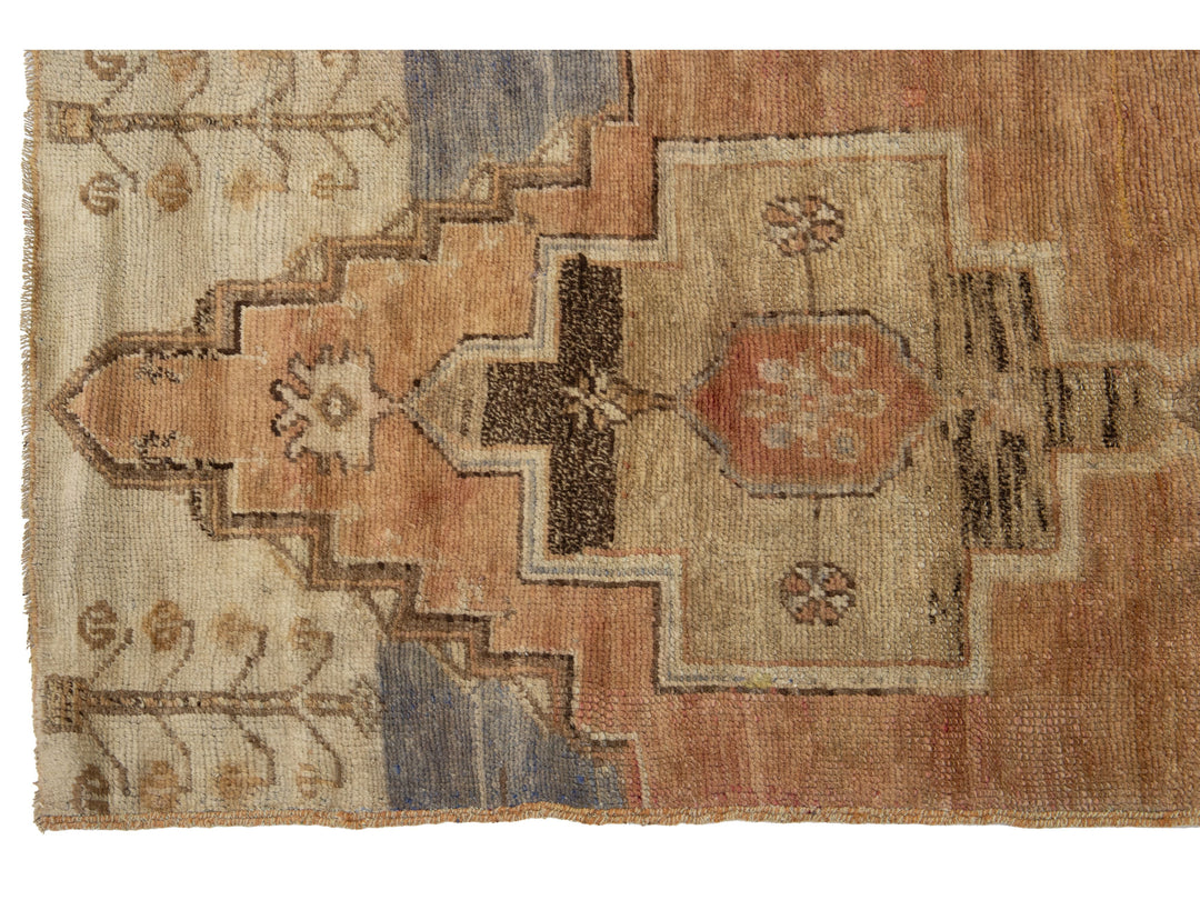 Vintage Turkish Anatolian Wool Runner Rug 2 X 7