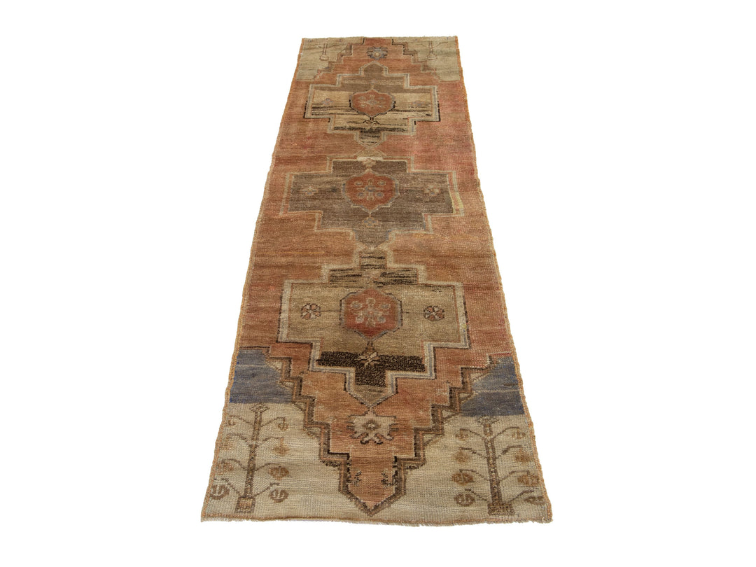 Vintage Turkish Anatolian Wool Runner Rug 2 X 7