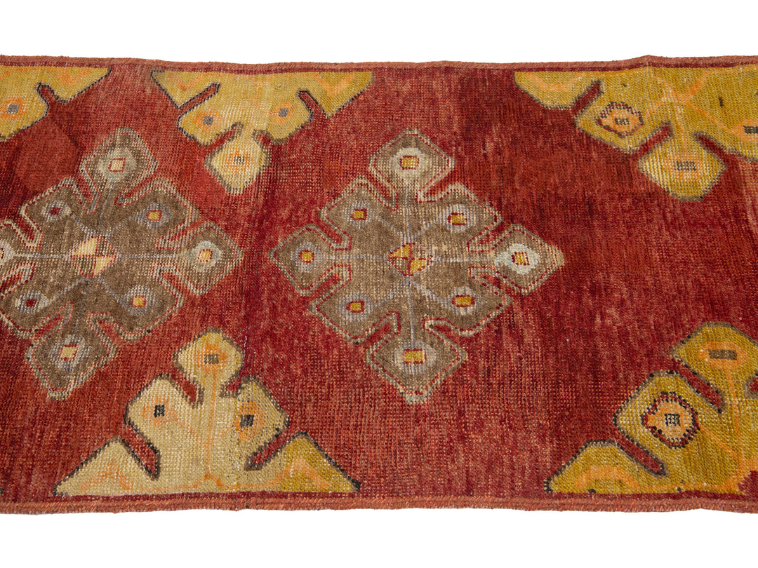 Vintage Turkish Anatolian Wool Runner Rug 2 X 7