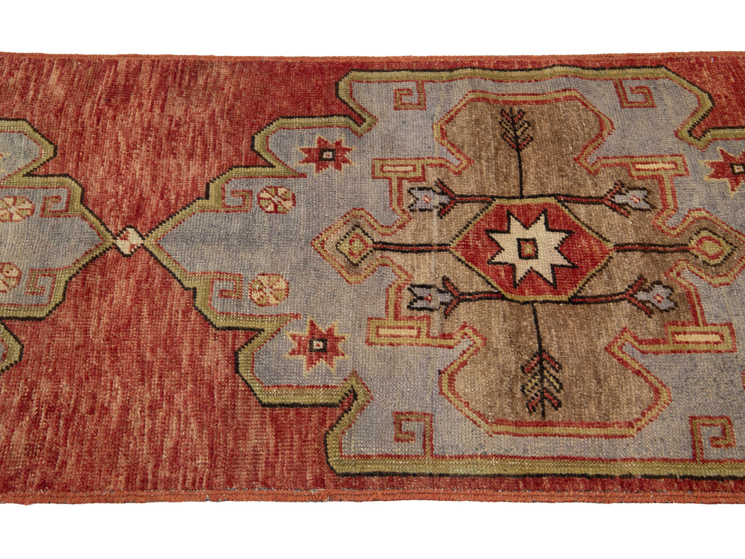 Vintage Turkish Anatolian Wool Runner Rug 2 X 7