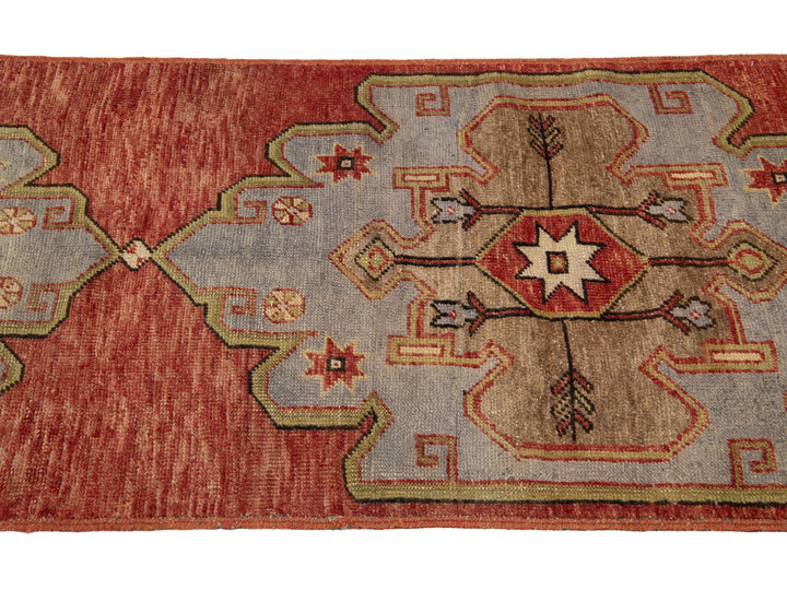 Vintage Turkish Anatolian Wool Runner Rug 2 X 7