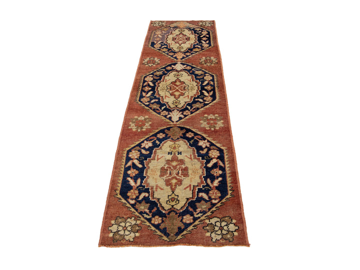 Vintage Turkish Anatolian Wool Runner Rug 3 X 8