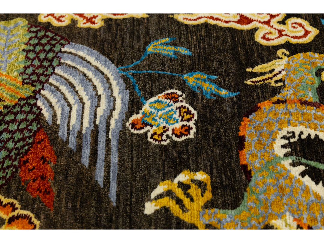 Modern Art Deco Dragon Chinese Wool Rug 9 X 13
