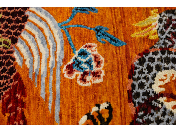 Modern Art Deco Dragon Chinese Wool Rug 9 X 13