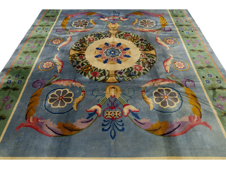 Antique Art Deco Chinese Rug 9 X 11