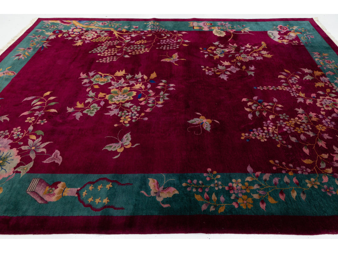 Antique Art Deco Chinese Rug 9 X 11