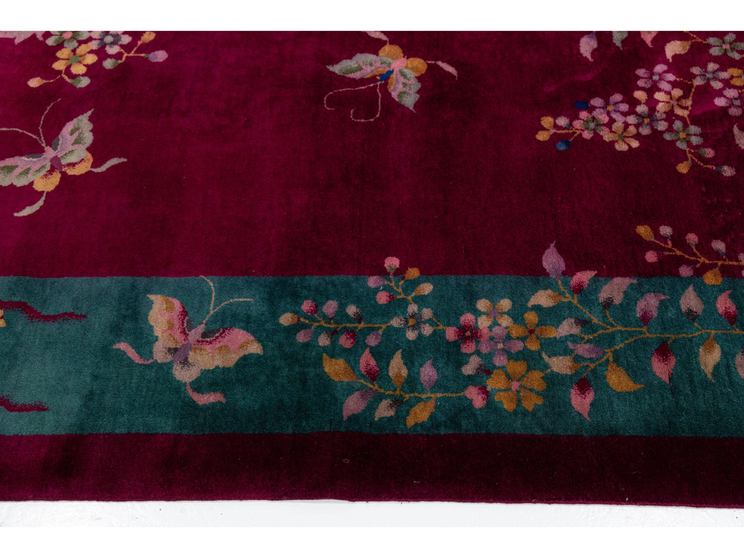 Antique Art Deco Chinese Rug 9 X 11