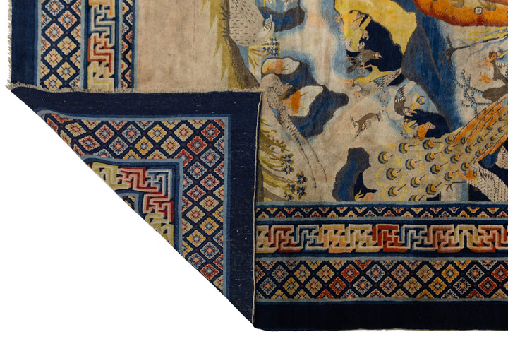 Antique Chinese Peking Wool Rug 13 X 12