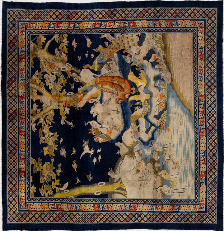 Antique Chinese Peking Wool Rug 13 X 12