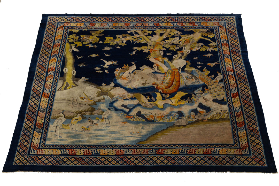 Antique Chinese Peking Wool Rug 13 X 12