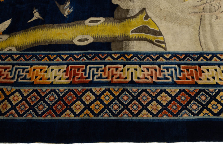 Antique Chinese Peking Wool Rug 13 X 12